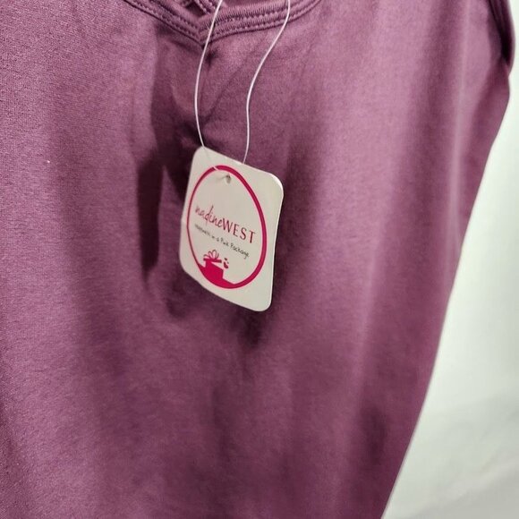 Shiela Rose Criss Cross Front Stretch Spaghetti Strap Tank Top in Maroon Size XL - Picture 5 of 6